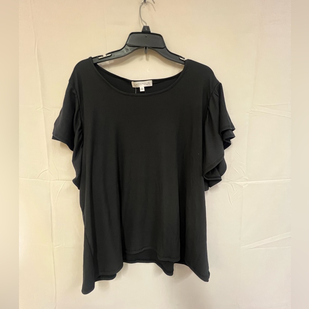 NEW B FAMOUS WOMENS BLACK BLOUSE multiple sizes